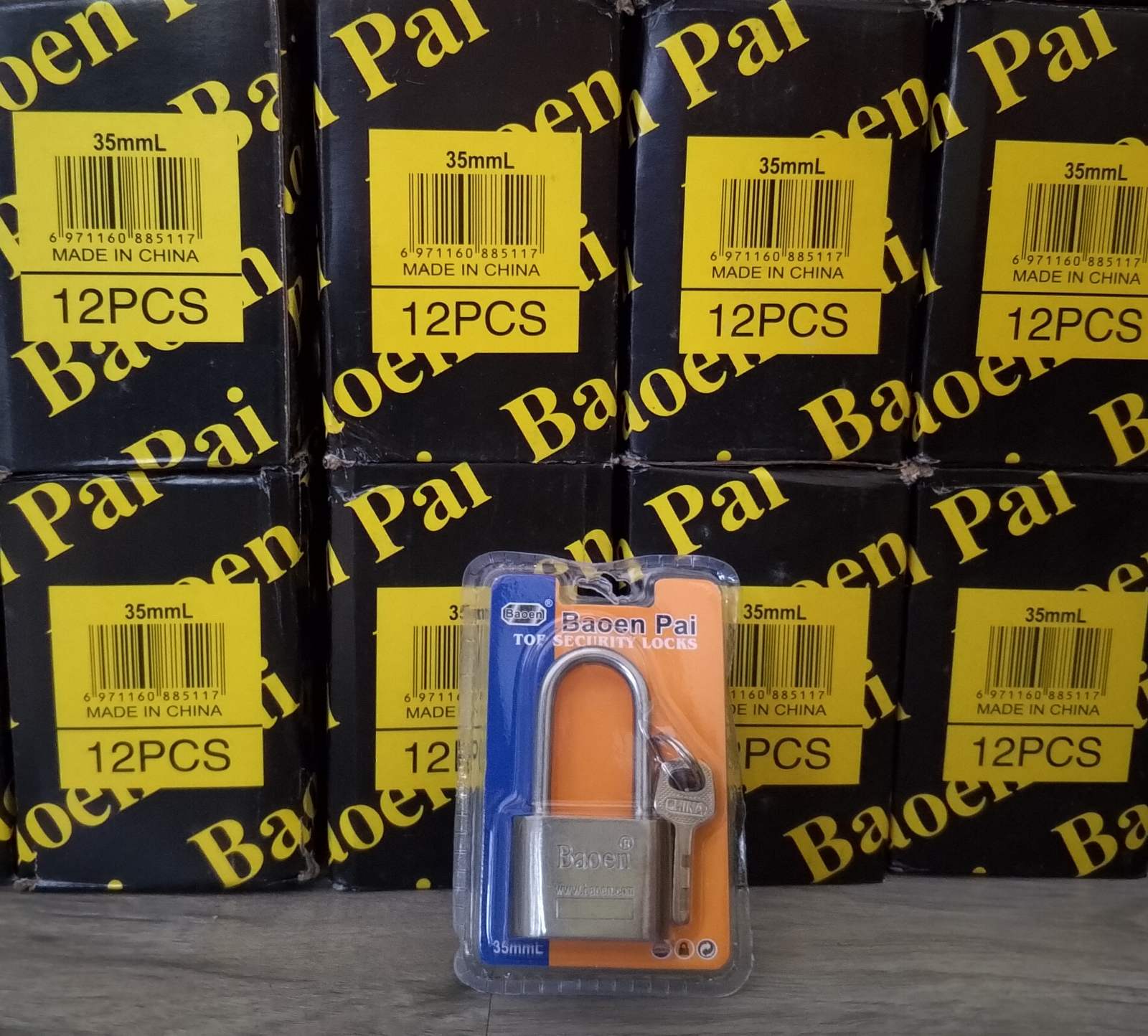 Top Security Padlock — 35mm, Long Shackle
